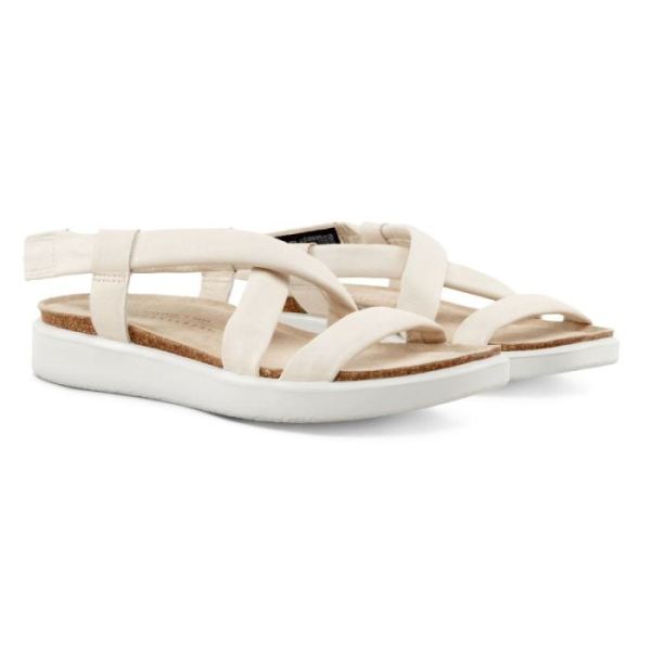 ECCO SHOES -CORKSPHERE WOMEN'S FLAT SANDAL-LIMESTONE