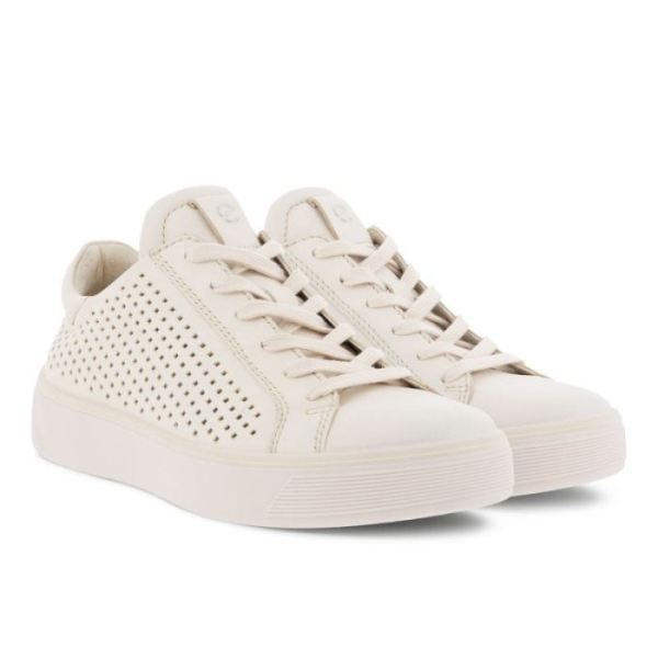 ECCO SHOES -STREET TRAY W LACED SHOES-LIMESTONE