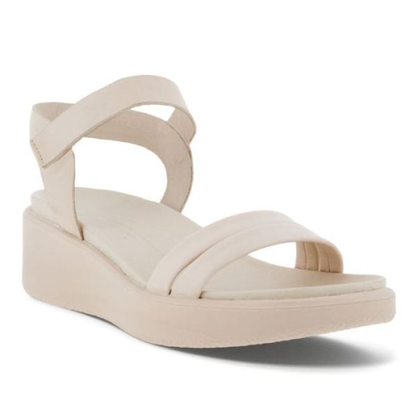 ECCO SHOES -FLOWT LX WOMEN'S WEDGE SANDAL-LIMESTONE/LIMESTONE