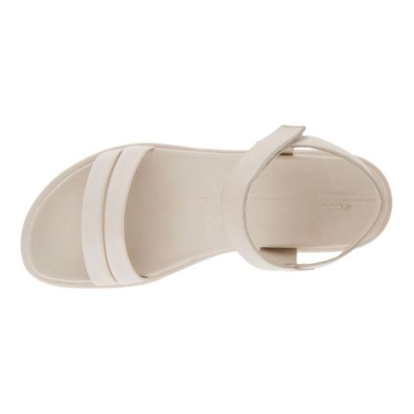 ECCO SHOES -FLOWT LX WOMEN'S WEDGE SANDAL-LIMESTONE/LIMESTONE