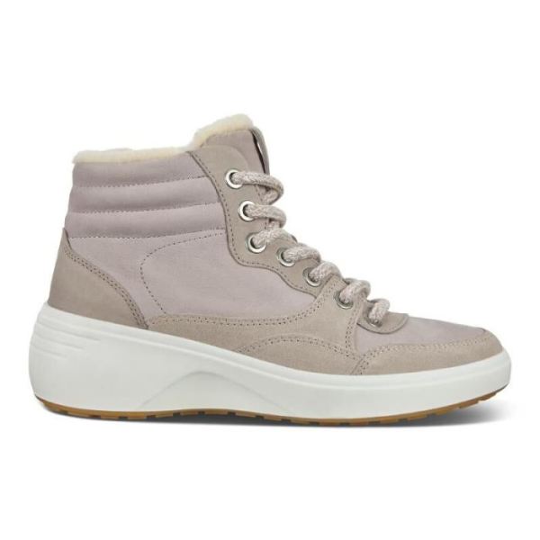 ECCO SHOES -SOFT 7 WEDGE TRED WOMEN'S BOOT-GREY ROSE/MOON ROCK