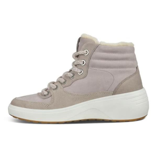 ECCO SHOES -SOFT 7 WEDGE TRED WOMEN'S BOOT-GREY ROSE/MOON ROCK