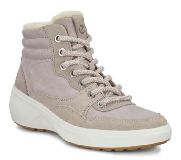 ECCO SHOES -SOFT 7 WEDGE TRED WOMEN'S BOOT-GREY ROSE/MOON ROCK