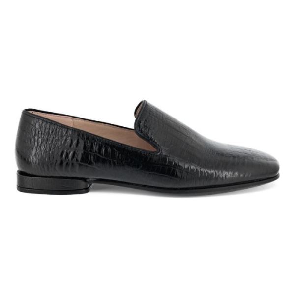 ECCO SHOES -ANINE SQUARED WOMEN'S SMOKING LOAFER-BLACK