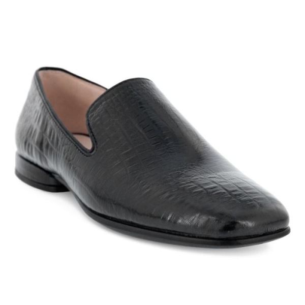 ECCO SHOES -ANINE SQUARED WOMEN'S SMOKING LOAFER-BLACK