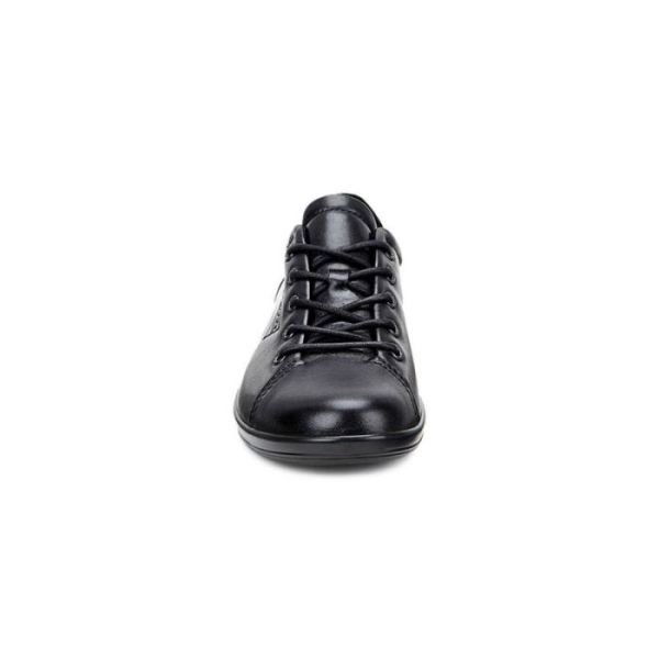 ECCO SHOES -SOFT 2.0 WOMEN'S TIE-BLACK WITH BLACK SOLE