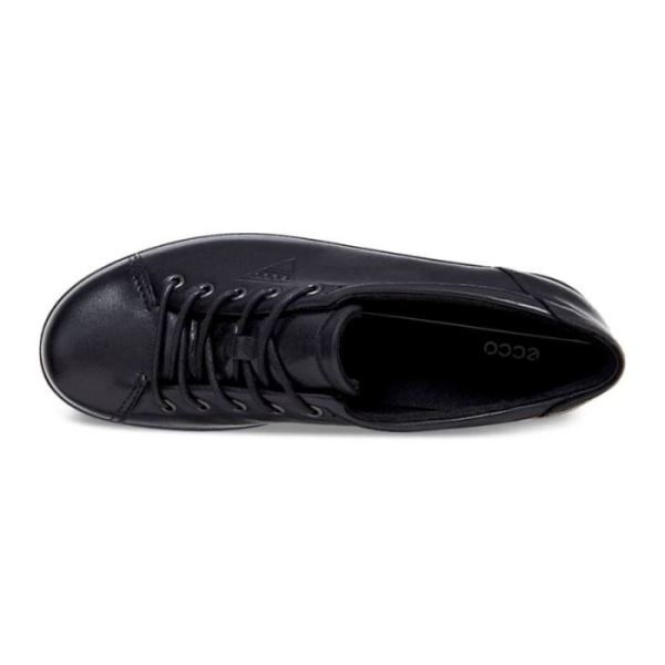 ECCO SHOES -SOFT 2.0 WOMEN'S TIE-BLACK WITH BLACK SOLE