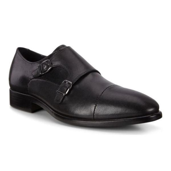 ECCO SHOES -VITRUS MONDIAL DOUBLE MONK MEN'S STRAP SHOES-BLACK