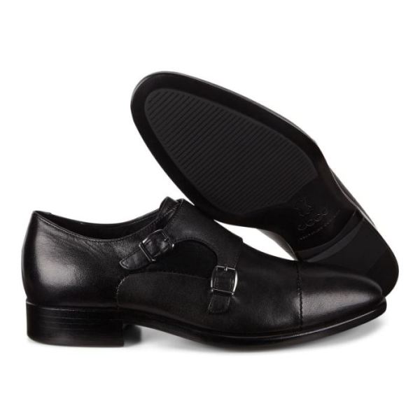 ECCO SHOES -VITRUS MONDIAL DOUBLE MONK MEN'S STRAP SHOES-BLACK