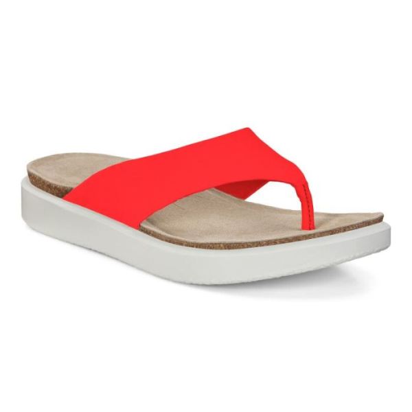 ECCO SHOES -CORKSPHERE WOMEN'S THONG SANDAL-CORAL NEON DROID