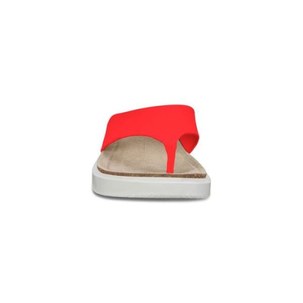 ECCO SHOES -CORKSPHERE WOMEN'S THONG SANDAL-CORAL NEON DROID