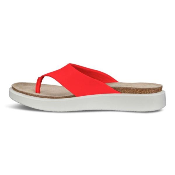 ECCO SHOES -CORKSPHERE WOMEN'S THONG SANDAL-CORAL NEON DROID