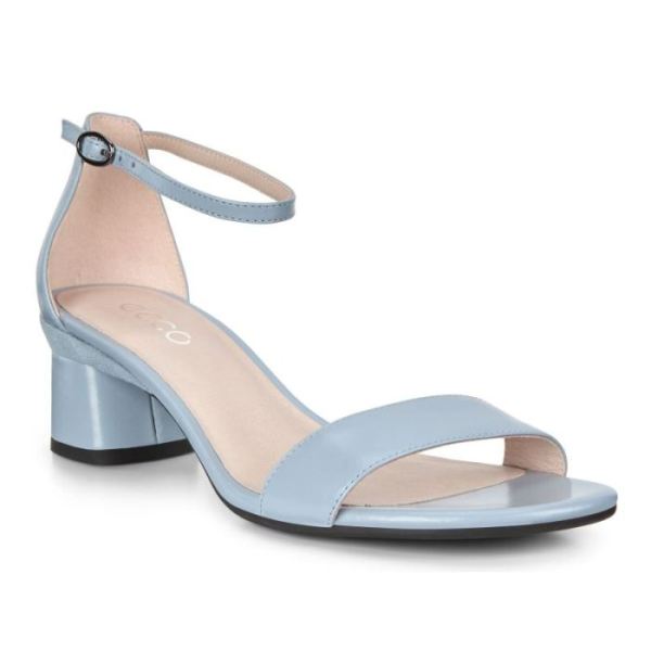 ECCO SHOES -ELEVATE 45 BLOCK HEEL STRAPPY WOMEN'S SANDALS-DUSTY BLUE