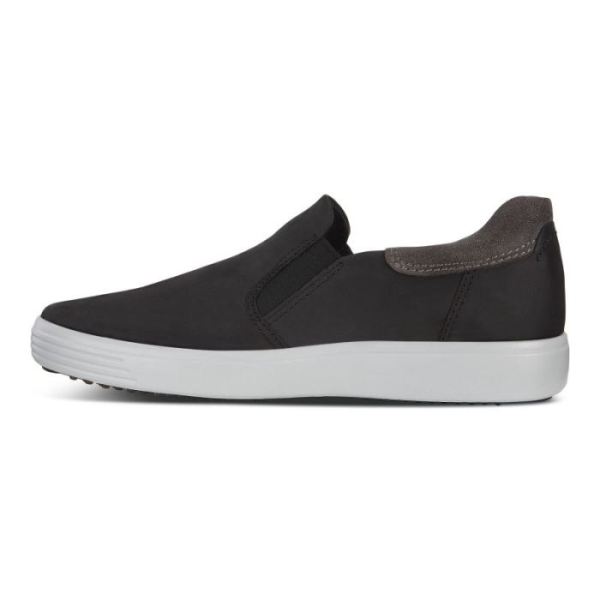 ECCO SHOES -SOFT 7 MEN'S SLIP-ON SNEAKERS-BLACK/MAGNET