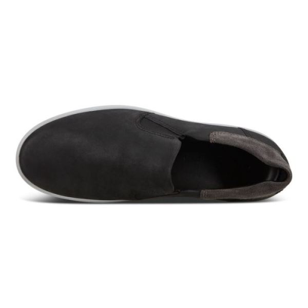 ECCO SHOES -SOFT 7 MEN'S SLIP-ON SNEAKERS-BLACK/MAGNET