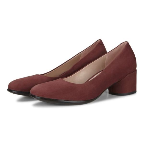 ECCO SHOES -SHAPE 35 MOD BLOCK WOMEN'S PUMP-CHOCOLAT