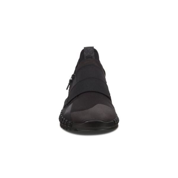 ECCO SHOES -ZIPFLEX MEN'S SLIP-ON SHOES-BLACK/BLACK