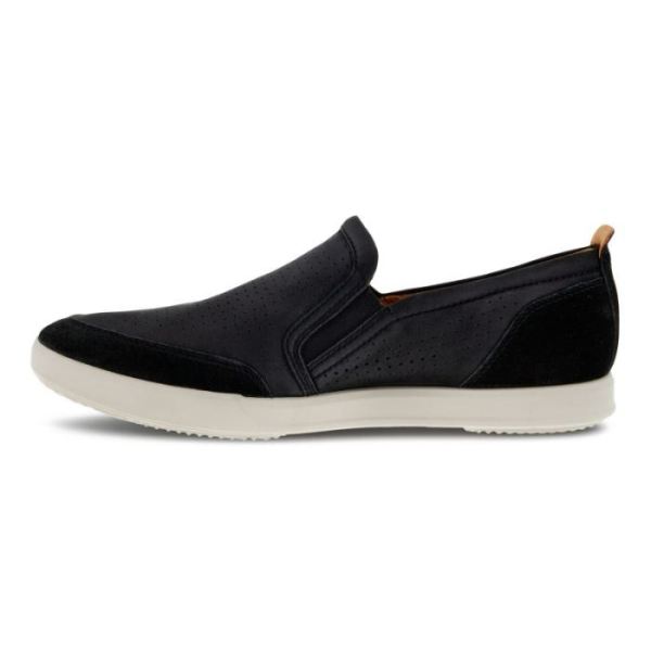 ECCO SHOES -COLLIN 2.0 MEN'S RETRO SLIP-ON-BLACK/BLACK