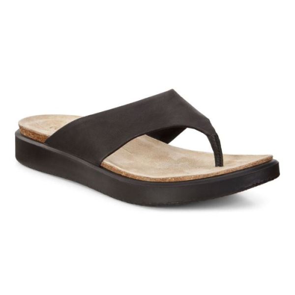 ECCO SHOES -CORKSPHERE WOMEN'S THONG SANDAL-BLACK