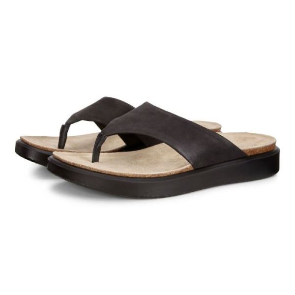 ECCO SHOES -CORKSPHERE WOMEN'S THONG SANDAL-BLACK