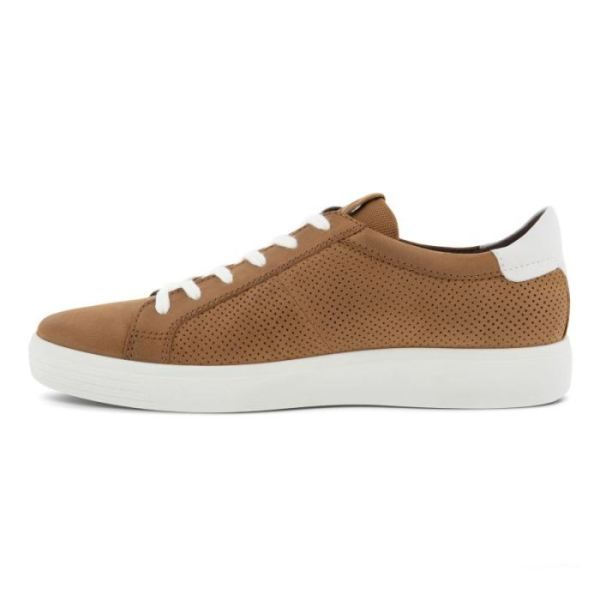 ECCO SHOES -SOFT CLASSIC MEN'S LACED SHOE-CAMEL/WHITE