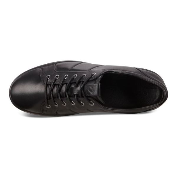 ECCO SHOES -SOFT 7 MEN'S PADDED LEATHER SNEAKERS-BLACK