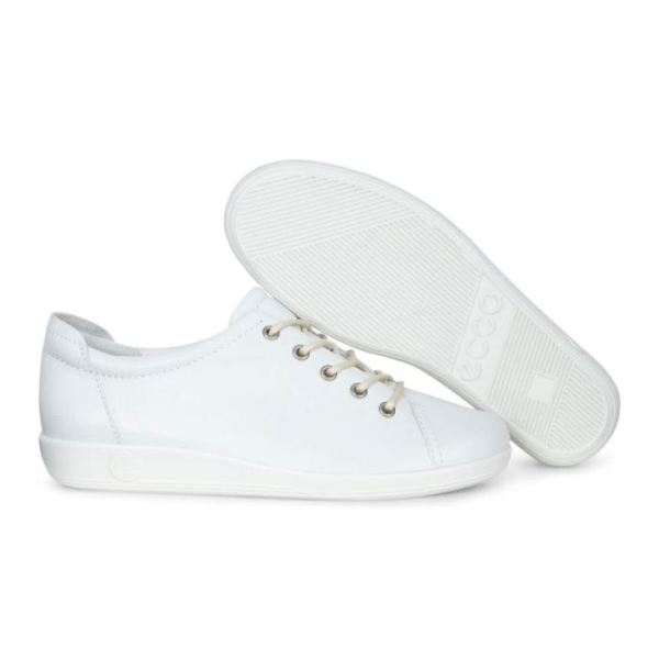 ECCO SHOES -SOFT 2.0 WOMEN'S TIE-WHITE