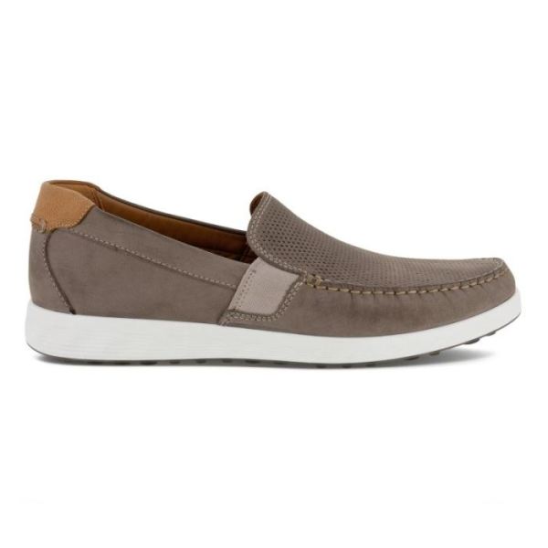 ECCO SHOES -S LITE MEN'S MOC SUMMER-WARM GREY/COGNAC