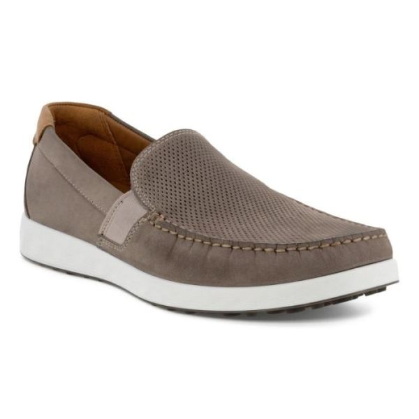 ECCO SHOES -S LITE MEN'S MOC SUMMER-WARM GREY/COGNAC