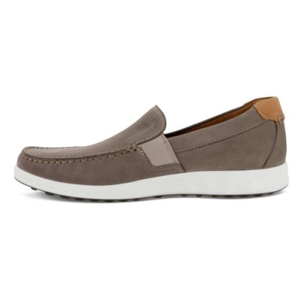 ECCO SHOES -S LITE MEN'S MOC SUMMER-WARM GREY/COGNAC