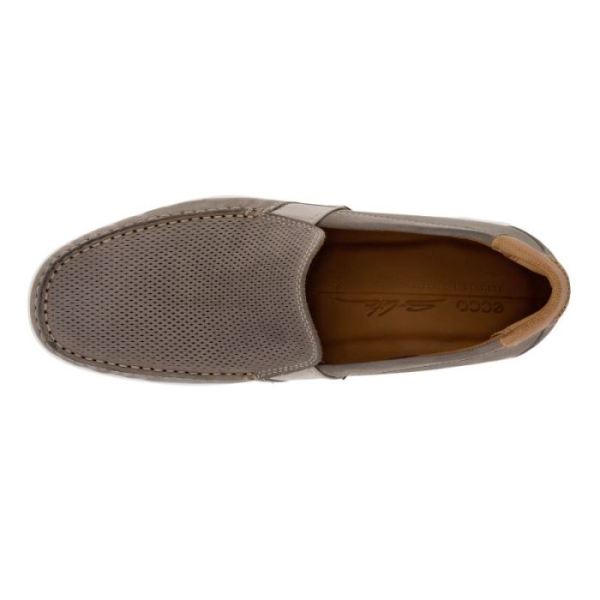 ECCO SHOES -S LITE MEN'S MOC SUMMER-WARM GREY/COGNAC