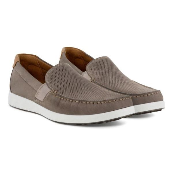 ECCO SHOES -S LITE MEN'S MOC SUMMER-WARM GREY/COGNAC