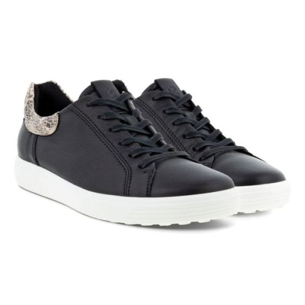 ECCO SHOES -SOFT 7 WOMEN'S STREET SNEAKER 2.0-BLACK/LIMESTONEBLACK