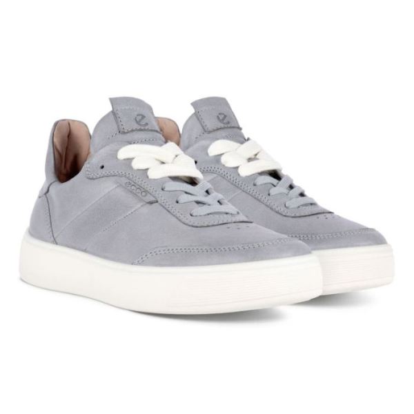 ECCO SHOES -STREET TRAY WOMEN'S STREET SNEAKER-SILVER GREY