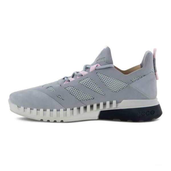 ECCO SHOES -ZIPFLEX WOMEN'S LOW TEX SHOES-SILVER GREY/SILVER GREY