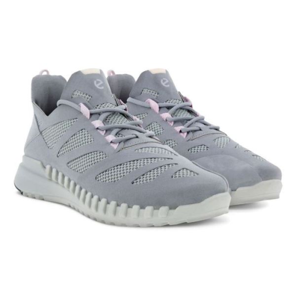 ECCO SHOES -ZIPFLEX WOMEN'S LOW TEX SHOES-SILVER GREY/SILVER GREY