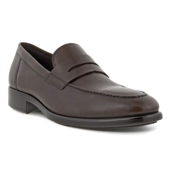 ECCO SHOES -CITYTRAY MEN'S PENNY LOAFER-COCOA BROWN