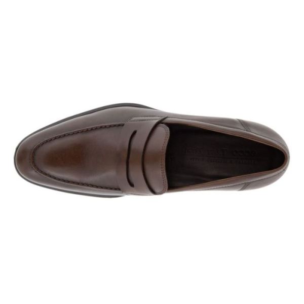 ECCO SHOES -CITYTRAY MEN'S PENNY LOAFER-COCOA BROWN