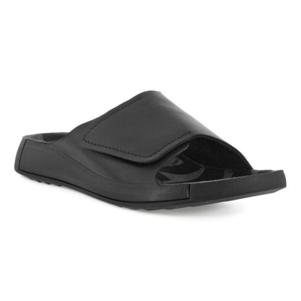 ECCO SHOES -2ND COZMO MEN'S ONE BAND SLIDE-BLACK