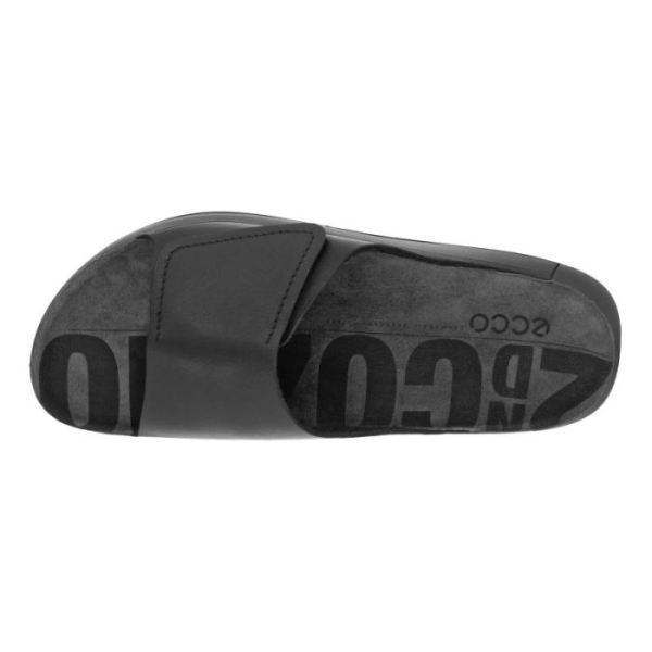 ECCO SHOES -2ND COZMO MEN'S ONE BAND SLIDE-BLACK