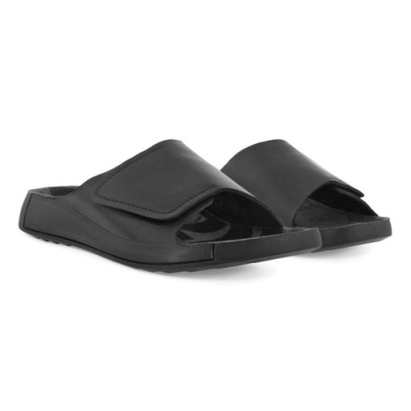 ECCO SHOES -2ND COZMO MEN'S ONE BAND SLIDE-BLACK