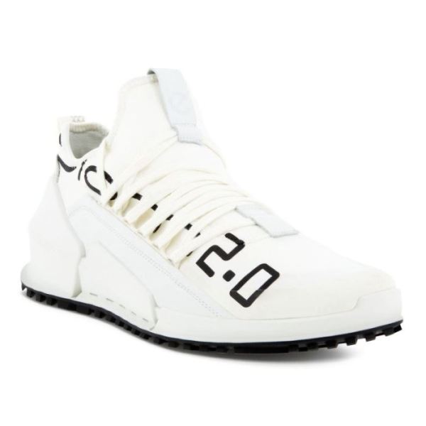 ECCO SHOES -BIOM 2.0 MEN'S LOW TEX BRAND-BRIGHT WHITE/WHITE