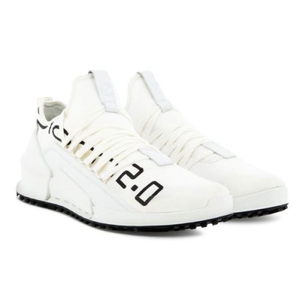 ECCO SHOES -BIOM 2.0 MEN'S LOW TEX BRAND-BRIGHT WHITE/WHITE