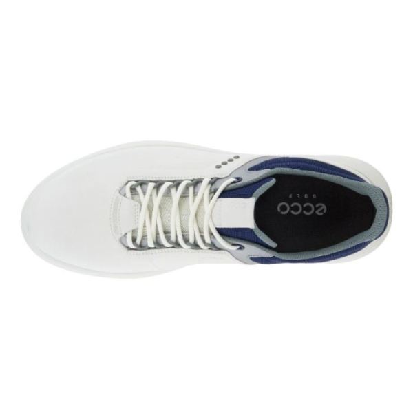 ECCO SHOES -GOLF CORE MEN'S SHOE-WHITE/SILVER METALLIC/BLUE DEPTHS