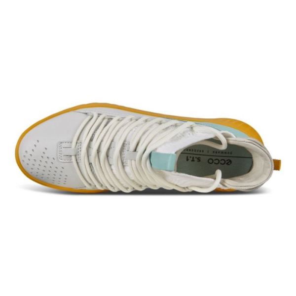 ECCO SHOES -ST.1 LITE WOMEN'S SNEAKER-WHITE/EGGSHELL/BRIGHT WHITE