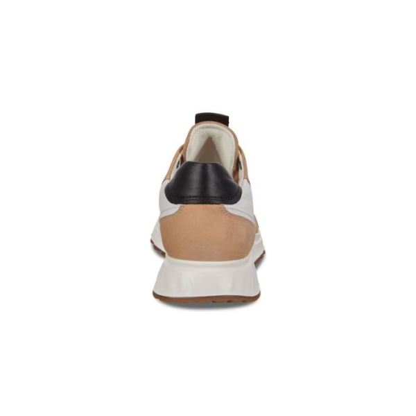 ECCO SHOES -ST.1 MEN'S SNEAKER-POWDER/BEIGE/WHITE/BLACK