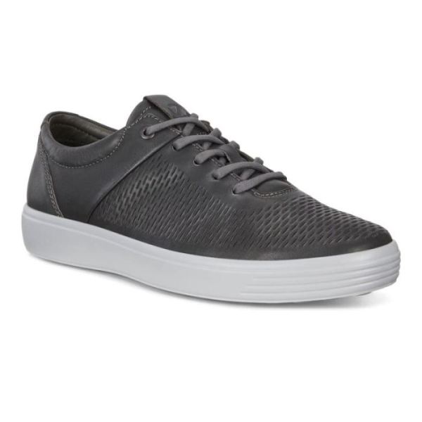 ECCO SHOES -SOFT 7 MEN'S LACE-UP SNEAKERS-TITANIUM