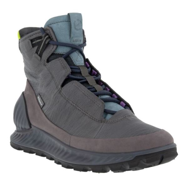 ECCO SHOES -EXOSTRIKE MEN'S HIGH BOOT-GRAVITY/MAGNET/LIMEPUNCH