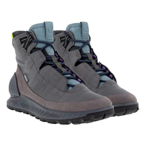 ECCO SHOES -EXOSTRIKE MEN'S HIGH BOOT-GRAVITY/MAGNET/LIMEPUNCH