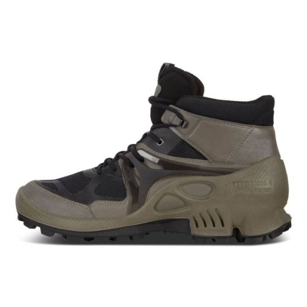 ECCO SHOES -BIOM C-TRAIL MEN'S MID GTX SHOES-WARM GREY/BLACK